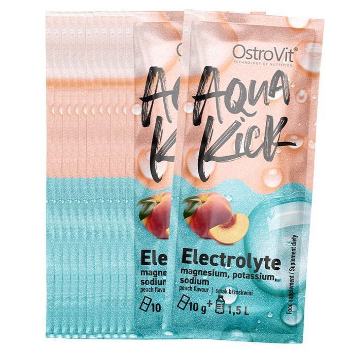 Aqua Kick Electrolytes 10 g x 20 Sachets Peach - Supplément d'Électrolytes & Hydratation