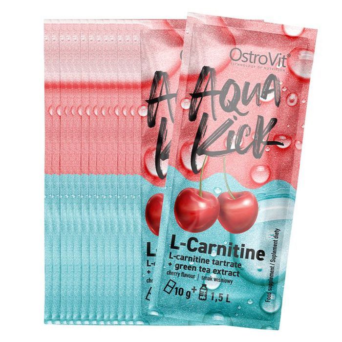 Aqua Kick L-Carnitine 10 g x 20 Sachets Cherry - Complément Brûleur de Graisses & Énergisant