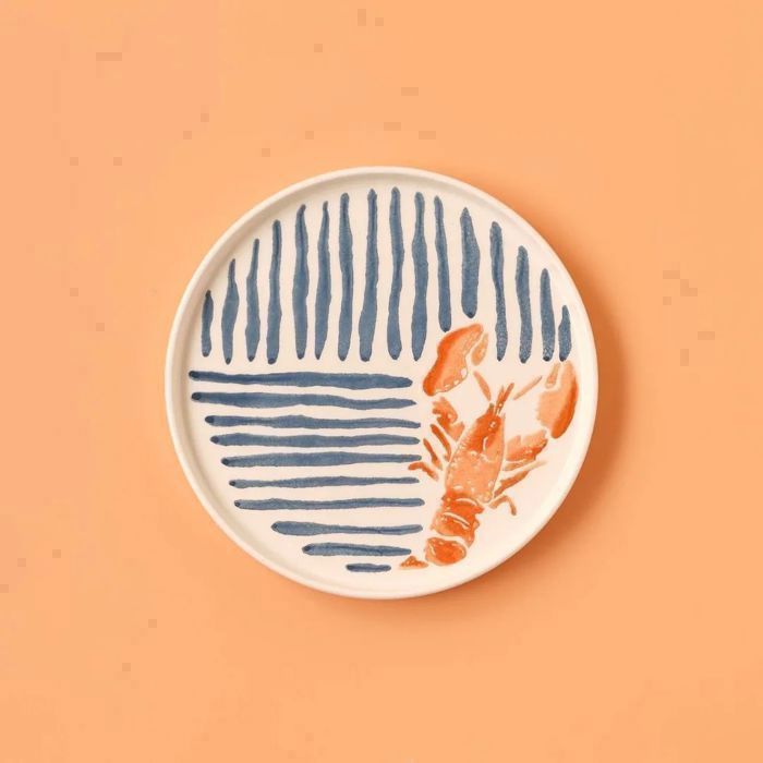 Assiette à Dessert Marin Homard Bleue 20 cm