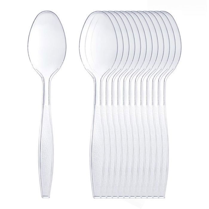 Lot de 100 Cuillères Jetables en Plastique Transparent – Pratiques et Élégantes !