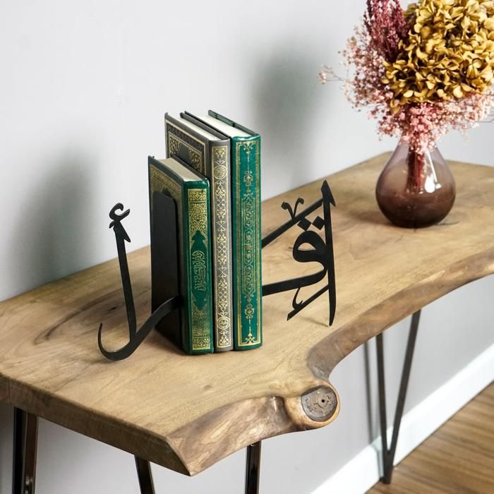Serre-livres - GÉNÉRIQUE - IQRA - Métal - Noir - Décoration pour étagères