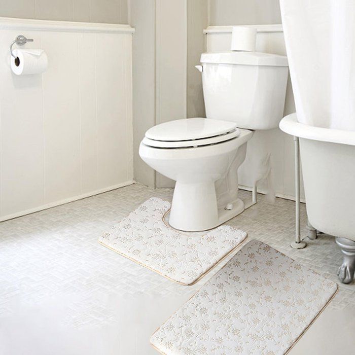 Ensemble Tapis de salle de bain 3 pièces marbre