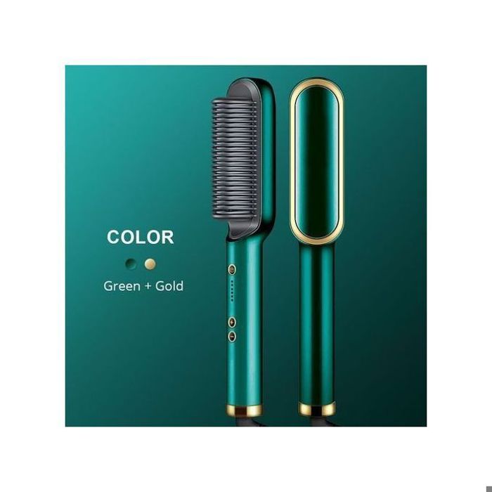 Brosse à cheveux électrique 2 en 1, peigne chauffant en céramique lisse