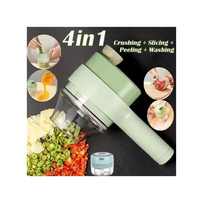 4 en 1 coupe-légumes électrique multifonction pour légumes, rechargeable par USB