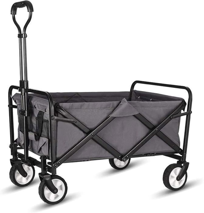 Chariot pliant, capacité 80 kg, chariot de jardin portable, chariot de camping