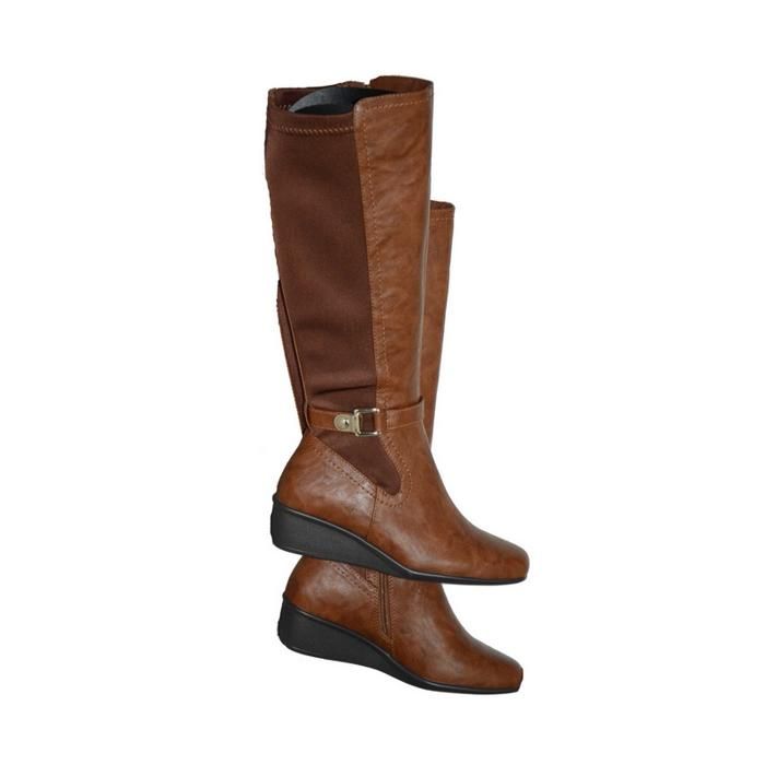 Bottes Femme - VIVAS - Marron - Cuir - Haute - Zip - Marjane Mall - Image 1