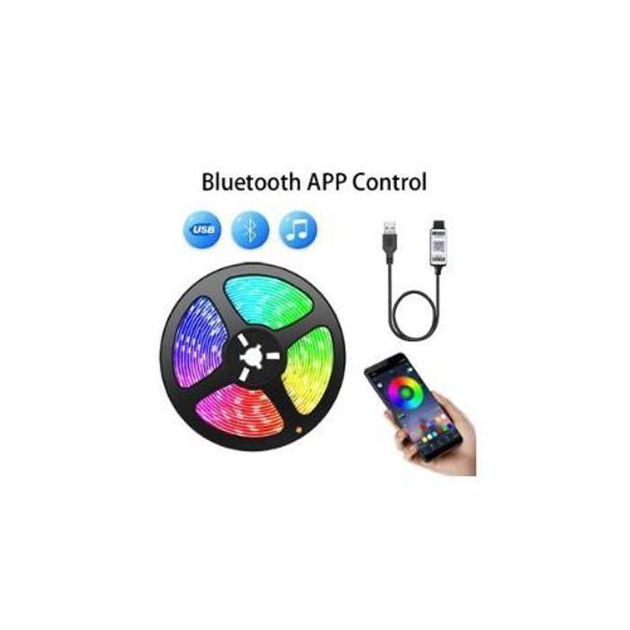 Bande lumineuse Led RGB 5050, Bluetooth App, USB 5V, ruban de diodes Flexible pour la télévision, rétro-éclairage, décoration de sal