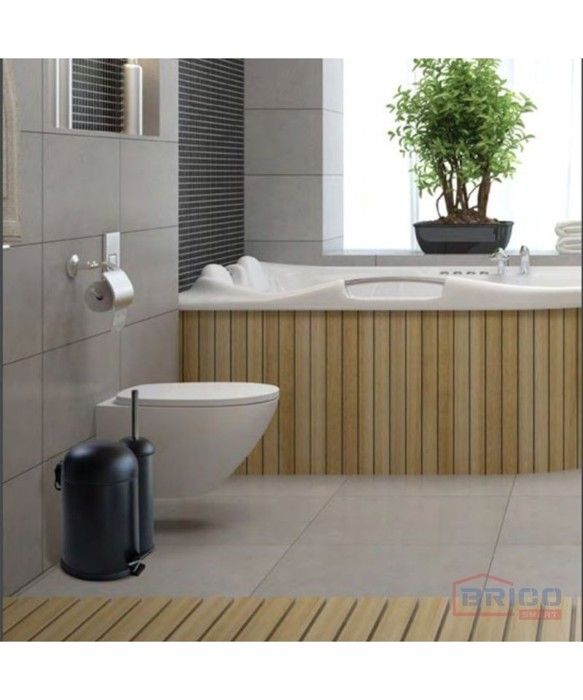 Set de poubelle 5L + Brosse Wc noire