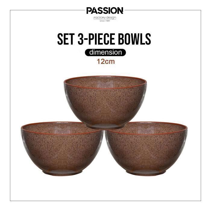 PACK DE 3 BOL D.12CM MARRON