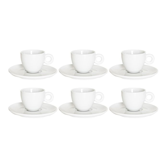 Pack de 6 tasses a cafe Espresso avec soucoupes, en ceramique