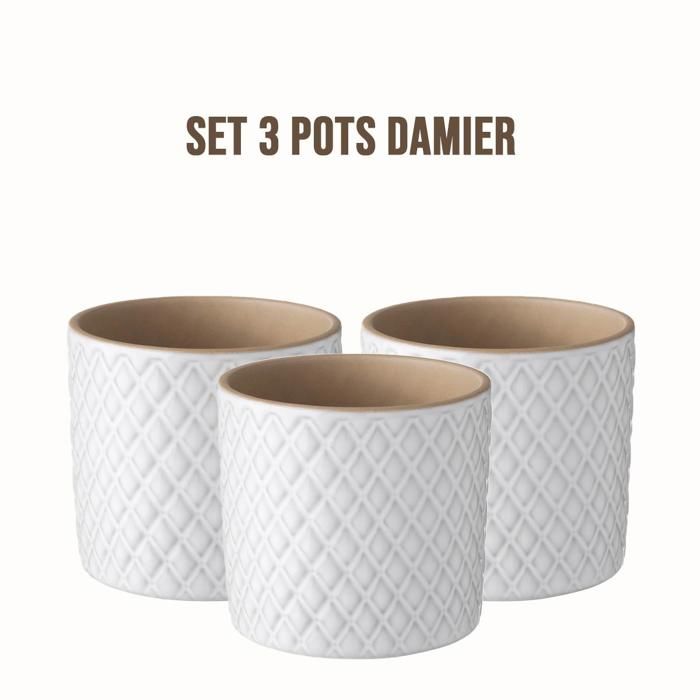 SET 3 POTS DAMIER