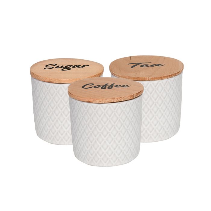 Pack  de 3 pots avec couvercle en ceramique