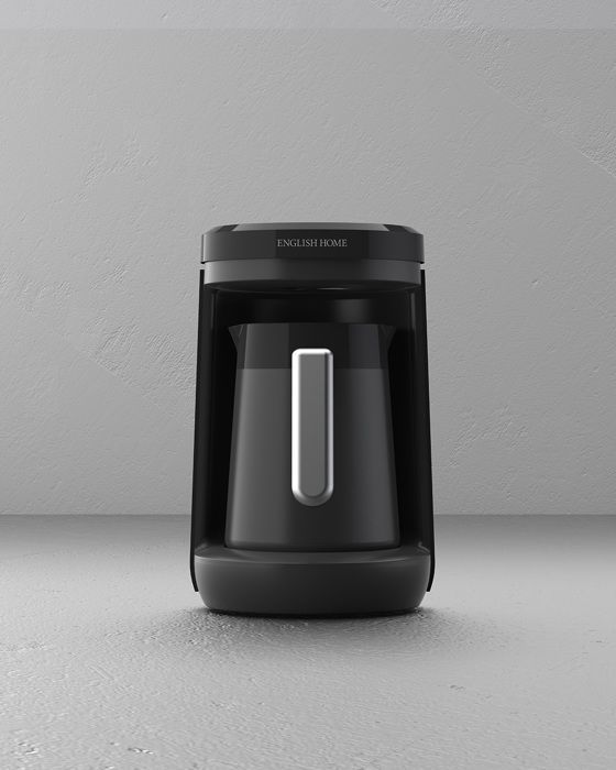Cafetière Plastique TKM 6002, Noir-Chrome, 320 ml
