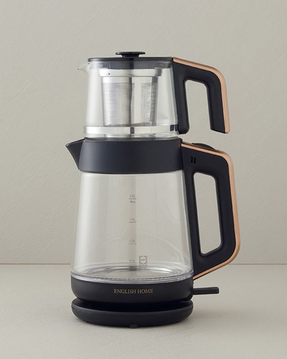 Théière en Verre CMK 6001, Noir-Cuivre, 2L