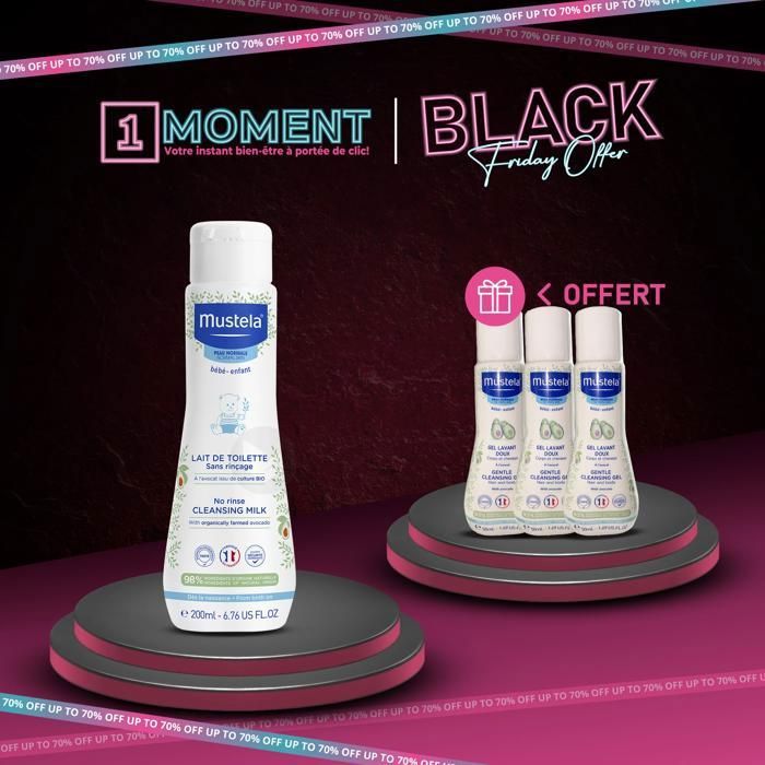 MUSTELA LAIT DE TOILETTE 200ML+3 gels 50 ml Aléatoire OFFERT