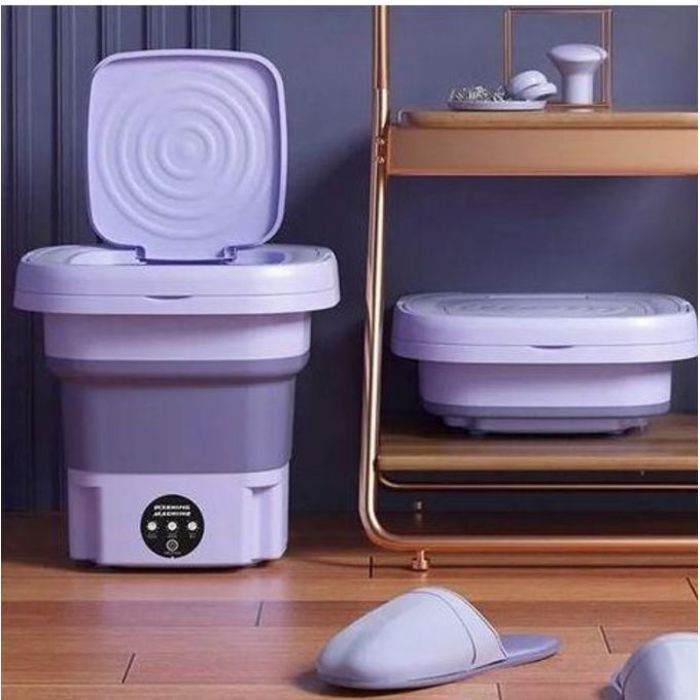 Mini machine à laver pliable - Portable - 2,8kg - Stérilisation - Idéale pour voyages - Violet