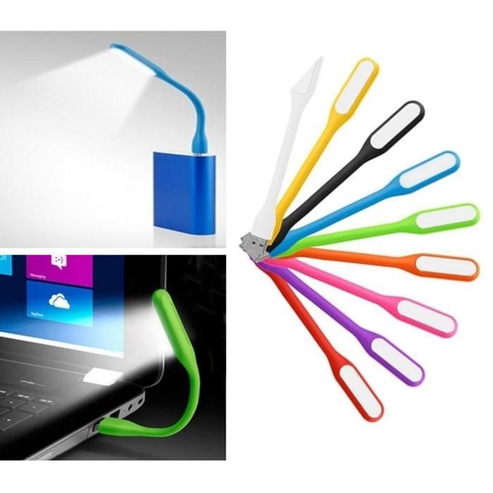 Mini lampe led usb pour clavier d'ordinateur portable lampe de lecture flexible mauve(Couleur aléatoire)
