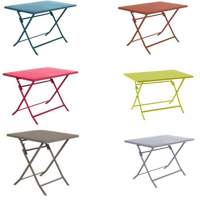 Table de jardin pliante rectangulaire en plastique 65x55x70 cm