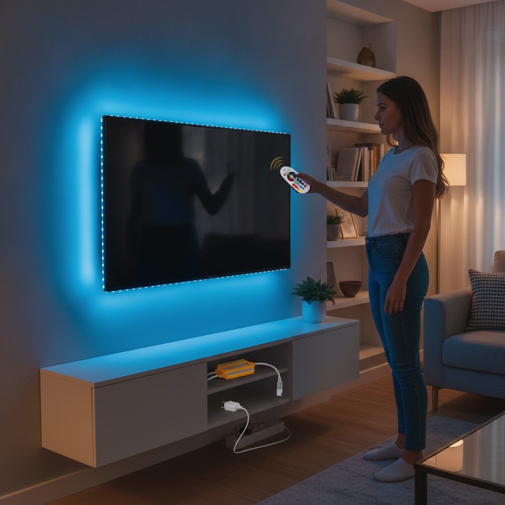 Télécommande led rgb 1500w ir ac 220v5050 v - prise ue étanche ip68 néon(Couleur aléatoire) - Marjane Mall - Image 4