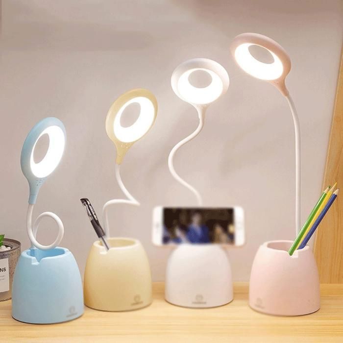 Lampe led de bureau avec porte-stylo et support téléphonique(Couleur aléatoire)