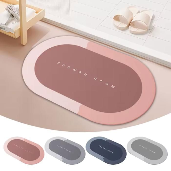 Tapis de bain diatomite 58x38cm(Couleur aléatoire)