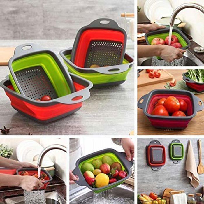Panier pliable égouttoir multifonction