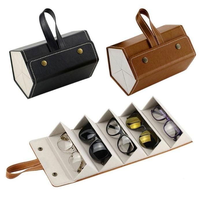 Boîte de rangement pour lunettes, 5 paires de lunettes