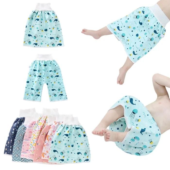 Jupe à couches pour bébés garçons/filles imperméable et absorbante pour la nuit (couleur aléatoire)