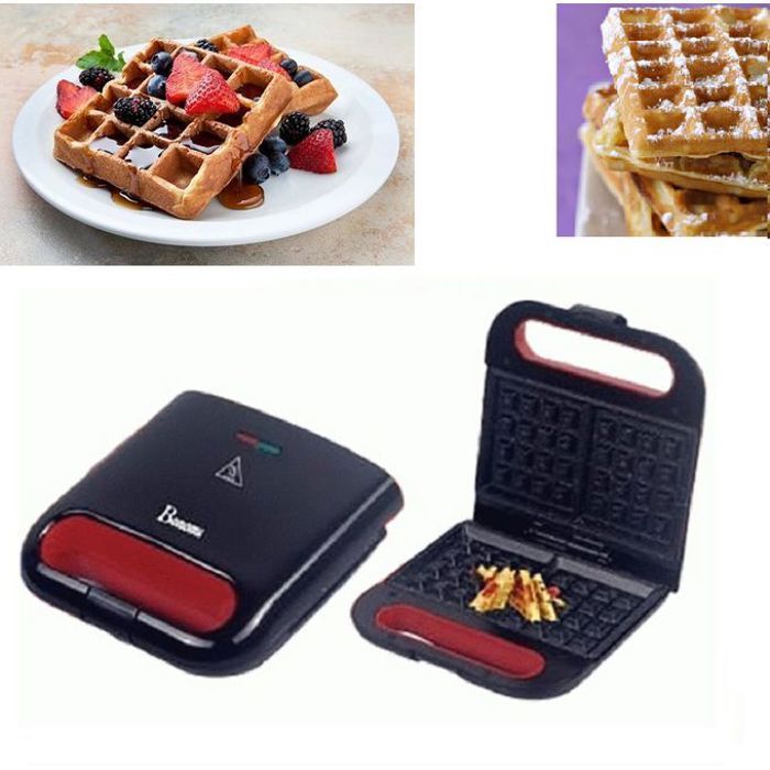 Bonomi machine à gaufres waffles, gaufrier électrique antiadhésif 750w, en granit