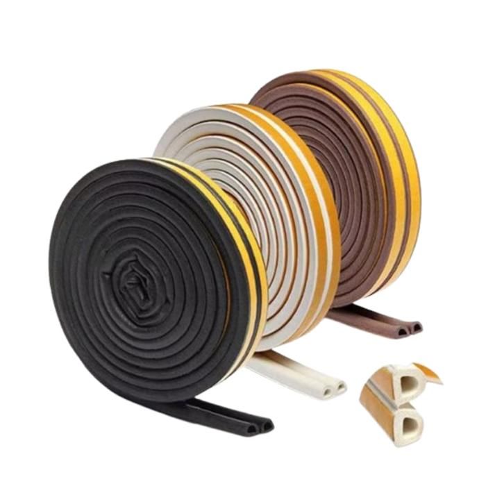 Bande d'étanchéité autoadhésive, joints de porte et fenêtre, en caoutchouc, mousse insonorisante,  6 mètres(Couleur aléatoire)