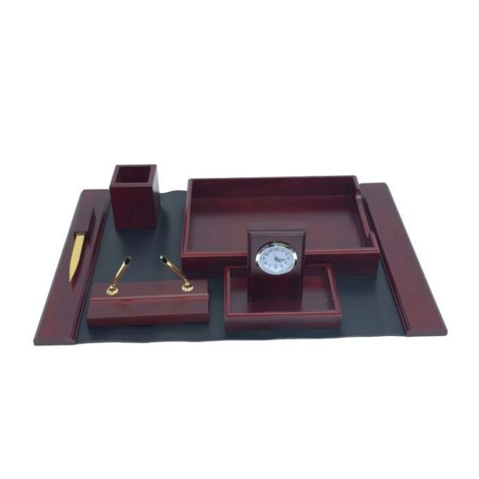 Kit de bureau en bois artisanale avec horloge ,parfait pour un gestionnaire