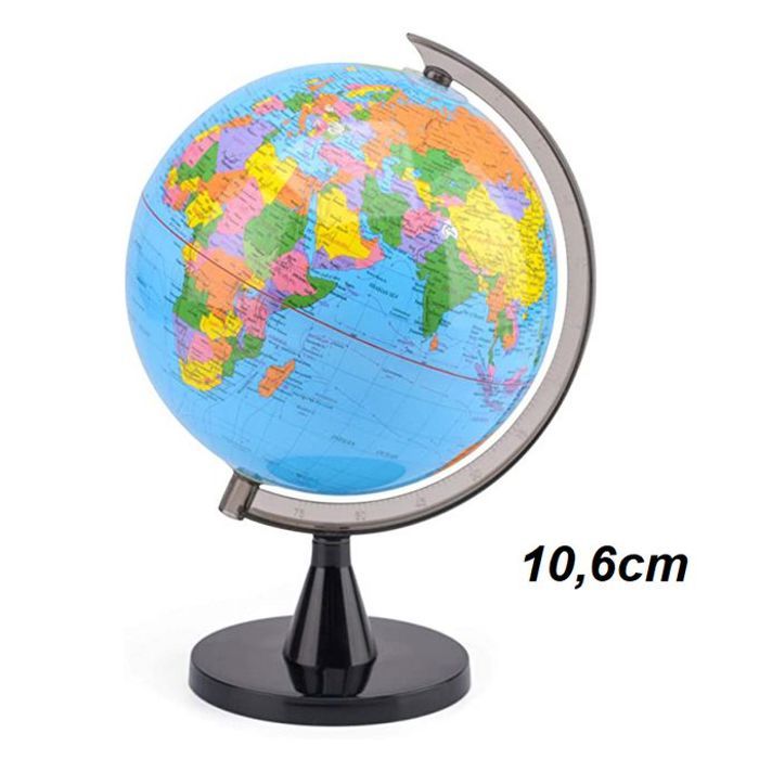 Globe terrestre rotationnel educatif 10,6 cm