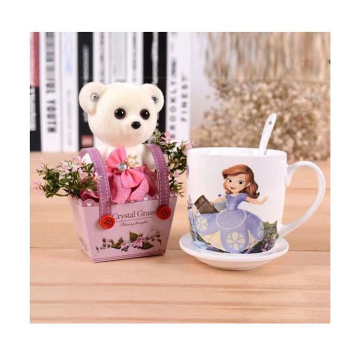 Ensemble élégant de tasse à café avec sous-tasse et cuillère