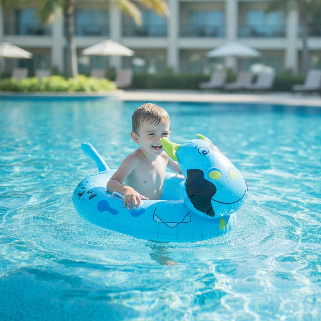 Bouée de piscine en forme de vache pour enfants - Marjane Mall - Image 4