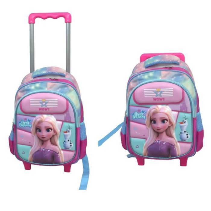 Cartable frozen imperméable à roulettes pour filles