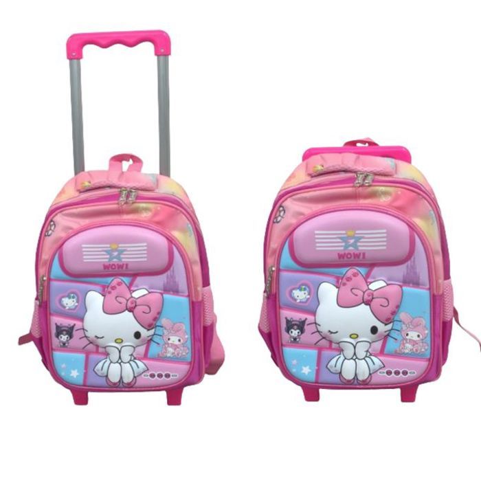 Cartable scolaire hello kitty à roulettes pour filles