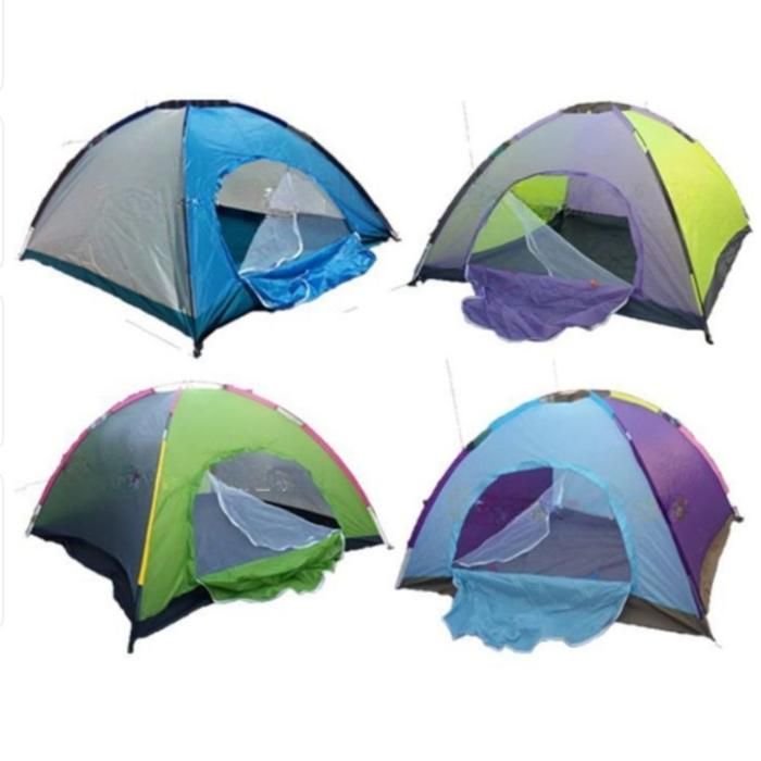 La tente de camping 4 personnes multicouleurs 208x208x145 cm