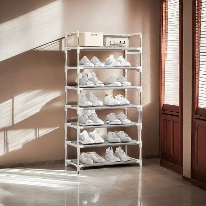 Étagère multifonctionnelle à 6 niveaux - rangement en plastique durable pour chaussures