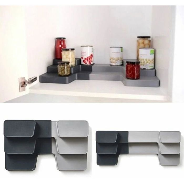 Étagère extensible multi-niveaux pour armoire de cuisine