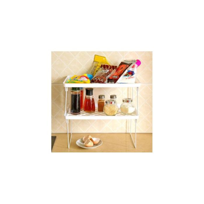 2 pièces étagère de rangement de cuisine pliante, support organisateur d'armoire