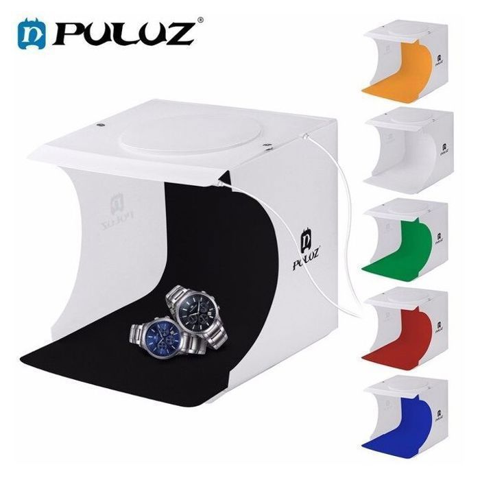 Puluz studio photographie avec double bande led mini studio boite à lumière lightbox