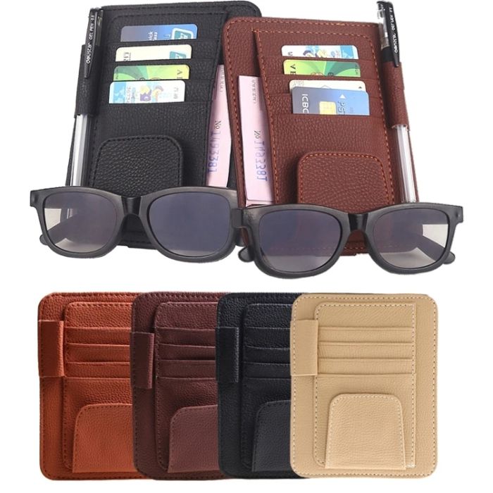 Sac multifonction pour pare-soleil de voiture : rangement pour lunettes, billets et plus