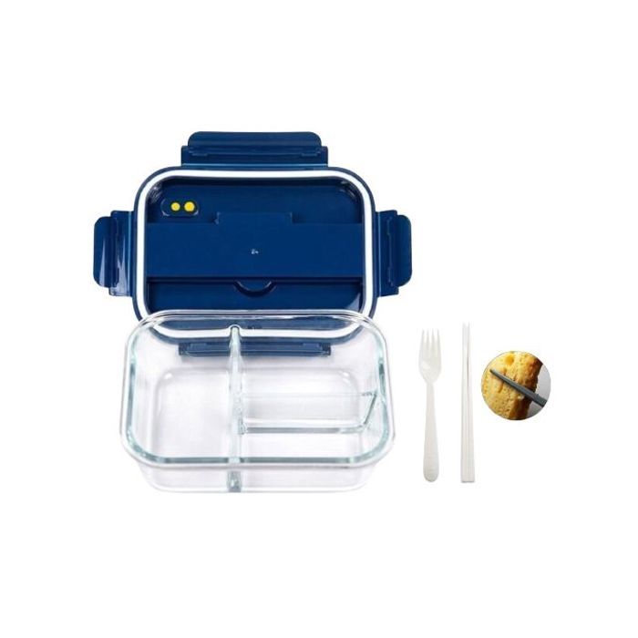 Lunch box isotherme verre avec couverts et baguette