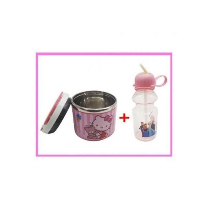 Ensemble de bouteille d'eau et boîte à déjeuner de belle motif pour école
