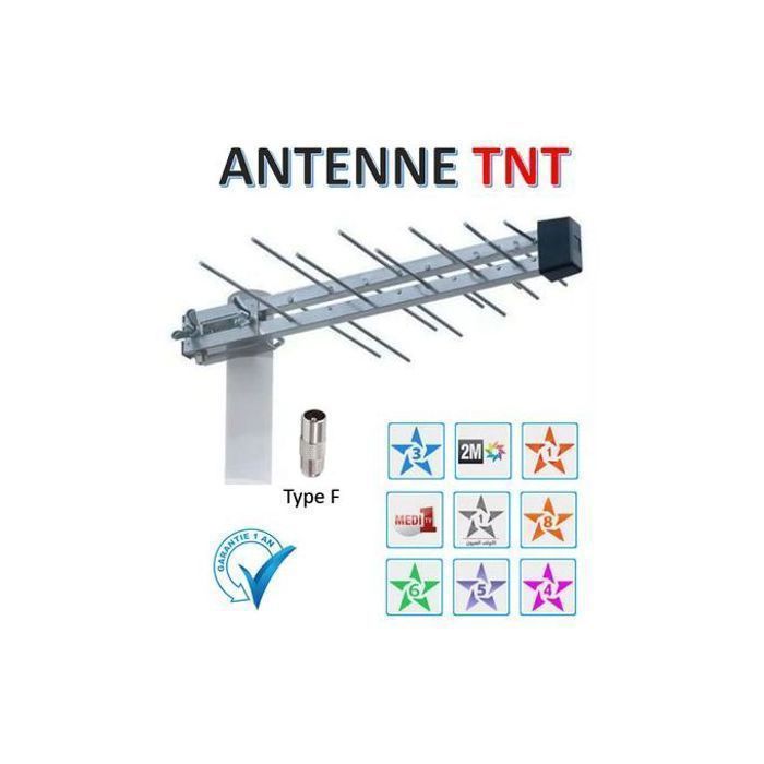 Antenne TV TNT UHF - Haute Qualité - Câble Inclus - Réception Optimale - Facile à Installer - Compatible TV