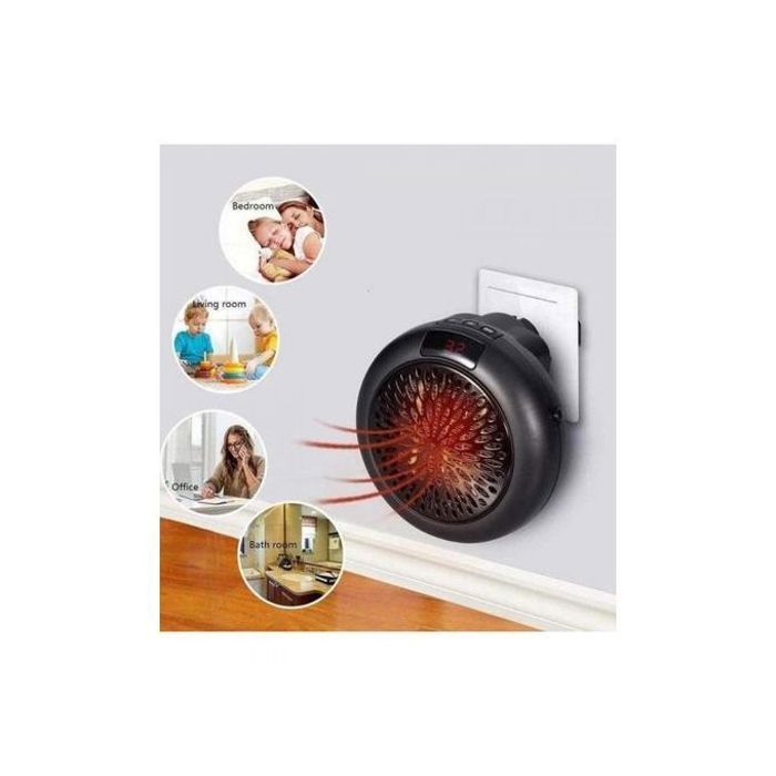 Chauffage d'Appoint Mural Électrique Portable 900 W – Chauffe-Air Compact pour Bureau