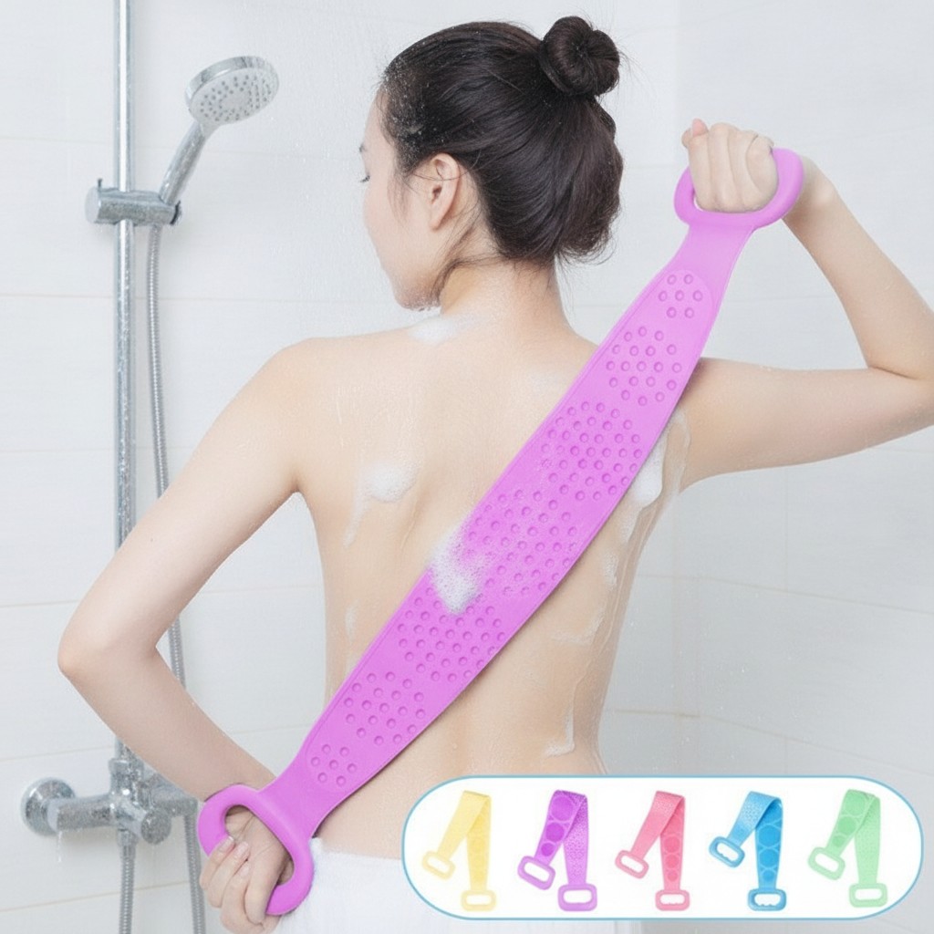 7kkaka brosse de bain en silicone pour le corps, parfaite pour le dos (Couleur aléatoire) - Marjane Mall - Image 4