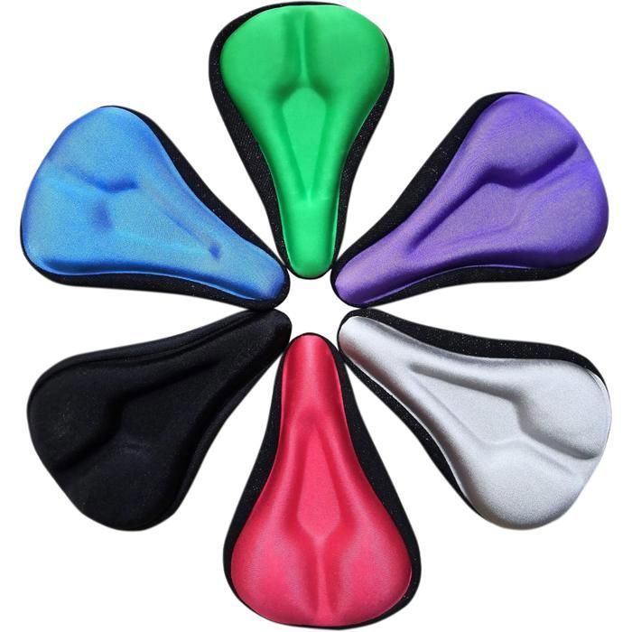 Coussin de selle de vélo,large coussin de selle rembourré pour l'exercice (Couleur aléatoire)
