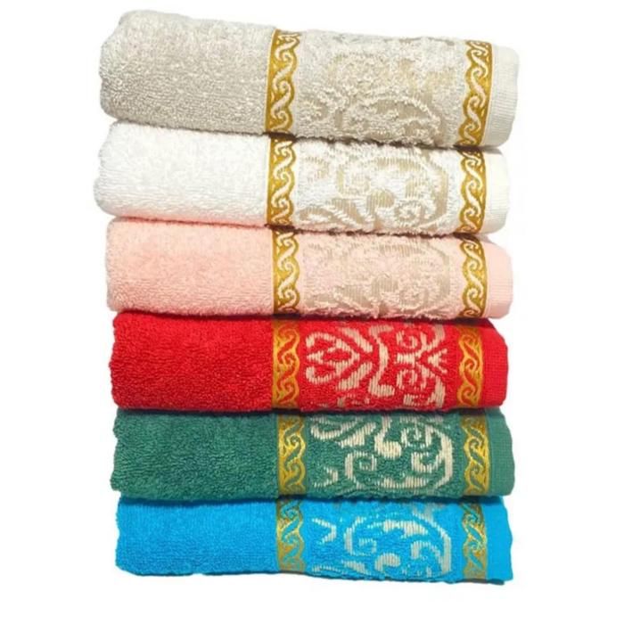 Lot de 6 serviettes de bain absorbantes en coton 40x70 cm