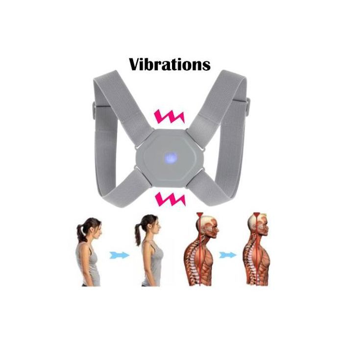 Correcteur de posture intelligent pour le dos, ceinture de soutien pour les épaules, rappel de vibration ajustable